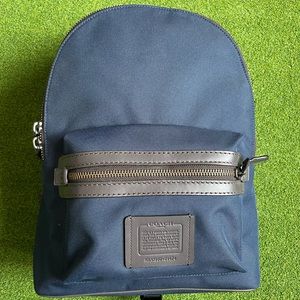 NWT Men’s Coach Academy Backpack Blue Cordura/Leather Laptop $350